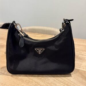 Re-edition 2005 Black Shoulder Bag with mini pouch